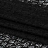 Corded Lace with Finished Eyelash Edges - Black Diamond Lattice