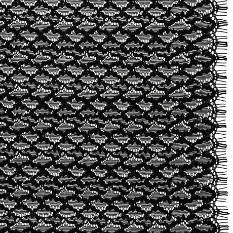 Corded Lace with Finished Eyelash Edges - Black Diamond Lattice