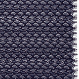 Corded Lace with Finished Eyelash Edges - Navy and Purple Diamond Lattice