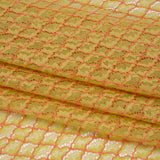 Corded Lace with Finished Eyelash Edges - Chartreuse and Confetti Pink Diamond Lattice