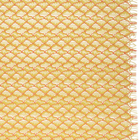Corded Lace with Finished Eyelash Edges - Chartreuse and Confetti Pink Diamond Lattice