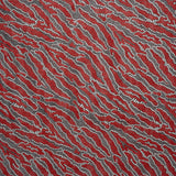 Raschel Lace Panel with Finished Edges - Black and Haute Red Animal Stripes