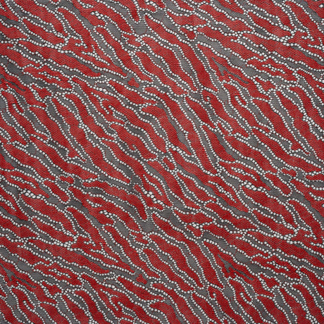 Raschel Lace Panel with Finished Edges - Black and Haute Red Animal Stripes