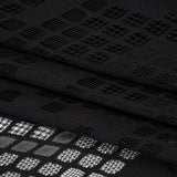Raschel Lace with Eyelash Fringe Edges - Black Diamond Argyle