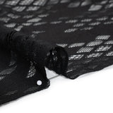 Raschel Lace with Eyelash Fringe Edges - Black Diamond Argyle