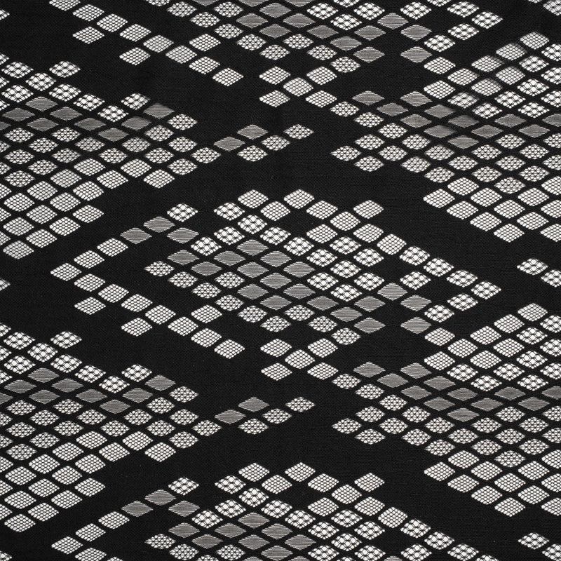 Raschel Lace with Eyelash Fringe Edges - Black Diamond Argyle