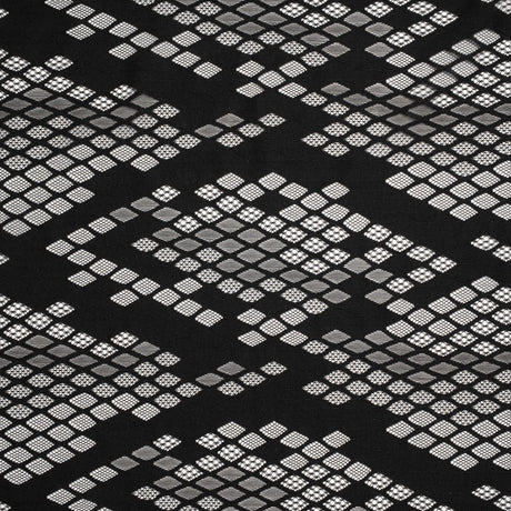Raschel Lace with Eyelash Fringe Edges - Black Diamond Argyle