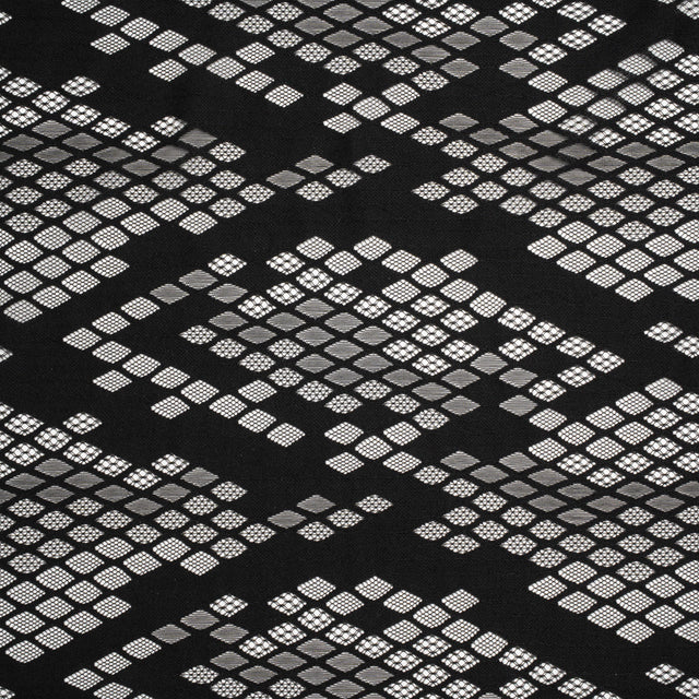 Raschel Lace with Eyelash Fringe Edges - Black Diamond Argyle