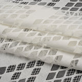 Raschel Lace with Eyelash Fringe Edges - Ivory Diamond Argyle