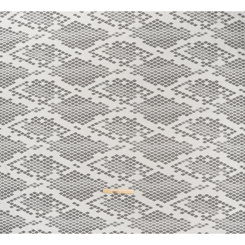 Raschel Lace with Eyelash Fringe Edges - Ivory Diamond Argyle