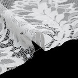 Corded Lace with Finished Scalloped Edges - Ivory Flowers and Leaves