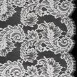 Corded Lace with Finished Scalloped Edges - Ivory Flowers and Leaves