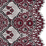 Raschel Lace with Finished Scalloped Edges - Black and Chocolate Truffle Sunflowers and Daisies