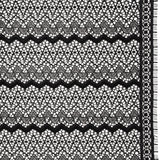 Corded Lace with Eyelash Fringe Edges - Black Zig Zag Stripes