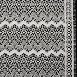 Corded Lace with Eyelash Fringe Edges - Ivory Zig Zag Stripes