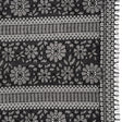 Corded Lace with Eyelash Fringe Edges - Black Floral and Geometric Stripes