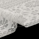 Corded Lace with Eyelash Fringe Edges - Ivory Floral and Geometric Stripes