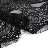 Corded Lace with Scalloped Fringe Edges - Black Geometric Lozenges