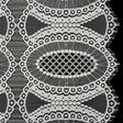 Corded Lace with Scalloped Fringe Edges - Ivory Geometric Lozenges