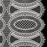 Corded Lace with Scalloped Fringe Edges - Ivory Geometric Lozenges