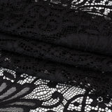 Corded Lace with Finished Edges - Black Fanciful Floral Ogees
