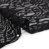 Corded Lace with Finished Edges - Black Fanciful Floral Ogees