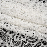 Corded Lace with Finished Edges - Ivory Radiant Floral