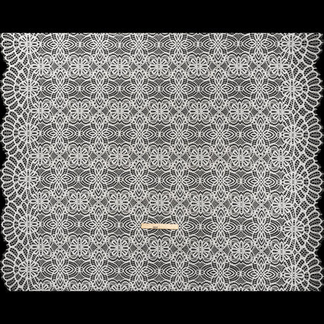 Corded Lace with Finished Edges - Ivory Radiant Floral
