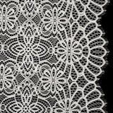 Corded Lace with Finished Edges - Ivory Radiant Floral