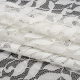 Corded Lace Panel with Finished Scalloped Edges - Ivory Leafy Stems