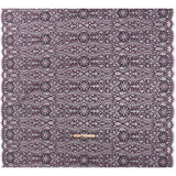 Corded Lace Panel with Finished Edges - Blue and Raspberry Rose Flowers, Dots and Wavy Lines