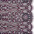 Corded Lace Panel with Finished Edges - Blue and Raspberry Rose Flowers, Dots and Wavy Lines