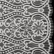 Corded Lace Panel with Finished Edges - Ivory Flowers, Dots and Wavy Lines