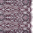 Corded Lace Narrow Panel with Finished Edges - Blue and Raspberry Rose Flowers, Dots and Wavy Lines