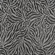 Fine Raschel Lace with Wavy Finished Edges - Black Abstracted Leaves