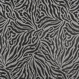 Fine Raschel Lace with Wavy Finished Edges - Black Abstracted Leaves