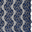 Raschel Lace with Organic Finished Edges - Black and Surf Blue Abstract Wavy Stripes