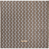 Raschel Lace with Organic Finished Edges - Black and Nude Abstract Wavy Stripes