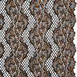 Raschel Lace with Organic Finished Edges - Black and Nude Abstract Wavy Stripes