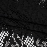 Raschel Lace with Organic Finished Edges - Black Abstract Wavy Stripes