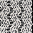 Raschel Lace with Organic Finished Edges - Ivory Abstract Wavy Stripes