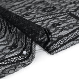 Raschel Lace Panel with Finished Edges - Black Geometric and Floral