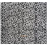 Raschel Lace Panel with Finished Edges - Black Geometric and Floral
