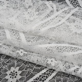 Raschel Lace Panel with Finished Edges - Ivory Geometric and Floral