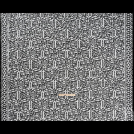 Raschel Lace Panel with Finished Edges - Ivory Geometric and Floral