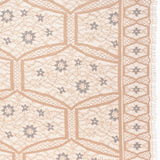Raschel Lace Panel with Finished Edges - Sand and Steel Blue Geometric and Floral