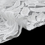Raschel Lace Panel with Finished Edges - Ivory Bold Daisies and Leaves