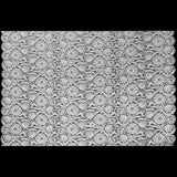 Raschel Lace Panel with Finished Edges - Ivory Bold Daisies and Leaves
