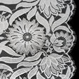 Raschel Lace Panel with Finished Edges - Ivory Bold Daisies and Leaves