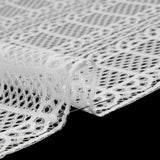 Raschel Lace Panel with Finished Edges - Ivory Geometric Rows of Windows